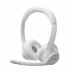 Logitech Zone 300 Wireless Bluetooth PC Headset with Noise-Cancelling Microphone - White