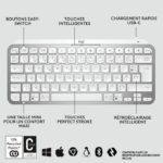 Logitech Wireless Keyboard - MX Keys Mini - PALE GRAY - Compact, Bluetooth, Backlit for MAC, iOS, Windows, Linux, Android - Image 6