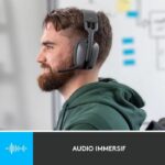 Logitech - Lightweight Wireless Listening Helmet with background micro anti -noise - Vibe 100 - Graphite area - Image 4