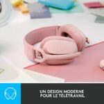 Logitech - Lightweight Wireless Listening Helmet with background micro anti -noise - Vibe 100 - Rose zone - pink - Image 2
