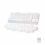 Logitech G - Gaming Keyboard - G715 Mechanical Wireless Tactile (GX Brown) with Wrist Rest - White Mist