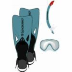 Adjustable Fins Kit Mask and Snorkel - LONGBOARD - 42/45 Slope