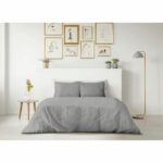 LOVELY HOME DUVET SET - 240x260 cm - 100% COTTON - LIGHT GRAY - Image 2