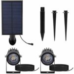 Double 2 in 1 solar spotlights to stick or fix - LUMISKY - ROUNDY - H27 cm - Cool white LED - Image 3