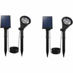 in 1 solar spotlight to stick or fix - LUMISKY - SPIKY AWAY W34 - H42 cm - white LED