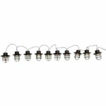 Solar string lights - LUMISKY - DETROIT - 4 m - Industrial style lampshade - 10 round bulbs - Warm white LED