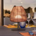 Cordless table lamp - LUMISKY - BOHEME - H25 cm - Natural rattan - Warm white and white LED - Image 2