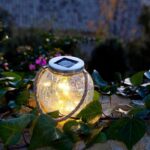 Set of 2 solar balls - LUMISKY - CRACK BALL CORD - H13 cm - Cracked glass to place - Micro rope handle - Warm white LED - Image 2
