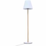 Solar and rechargeable street lamp – LUMISKY – STANDY WOOD SOLAR – H150 cm – Dimmable warm white LED