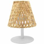 Cordless table lamp - LUMISKY - IBIZA - H26 cm - Natural bamboo - Warm white and white LED