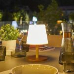 Cordless table lamp - LUMISKY - STANDY MINI WOOD - H25 cm - Natural bamboo base - Warm white and white LED - Image 4