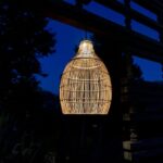 Solar suspension - LUMISKY - HOLIDAY - H42 cm - Natural bohemian style woven basketwork - warm white LED - Image 4