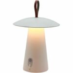 Cordless table lamp - LUMISKY - FUNGY - H29 cm - Aluminum - Leather handle - Warm white LED
