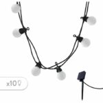 Solar light string - LUMISKY - PARTY MILKY SOLAR - 5.70 m - 8 modes - 10 warm white LED globes