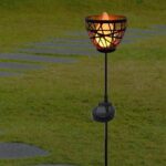 Solar metal torch to stick - LUMISKY - BLOSSOM - H84.5 cm - warm white LED - Image 2