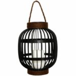 Decorative solar lantern - LUMISKY - FIDJY - H30 cm - Candle effect rope handle - Warm white LED