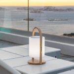 Wireless Bluetooth speaker lamp - LUMISKY - WOODY PLAY - H37 cm - Wooden handle - Dimmable white and multi-color LED - Image 2