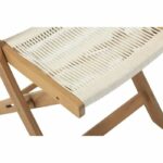 FSC acacia wood folding bistro set with beige rope weave - 2 people - MAKENA - Image 4
