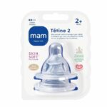 MAM Anatomic Teat - Flow 2 Medium - Silicone - Pack of 2 - Transparent