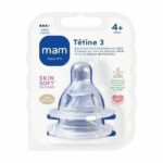 MAM Anatomic Teat - Flow 3 Fast - Silicone - Pack of 2 - Transparent