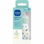 MAM Glass Baby Bottle - 170ml - Blue - Teat Flow 1 - Image 3