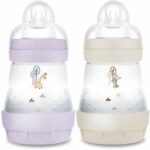 Set of 2 Baby Bottles - MAM - Easy Start - Anti-colic - 160 ml - Teat flow 1 - Lilac + Sand