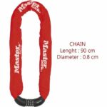 MASTER LOCK Bicycle Chain Lock [Combination] [90 cm Chain] [Red] 8392EURDPROCOLR - Image 2