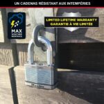 High Security Padlock - MASTER LOCK - M115EURTRILF - Keyed - Coated Laminated Steel - Exterior - Anti-rust - Shackle M - Pack of 3 - Image 4