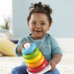 Fisher-Price Rainbow Pyramid Classic Stacking Rings in Plant-Based Materials - Early Learning Toy - From 6 Months - Image 2