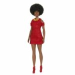 Barbie-Fashionistas 221-Doll with black hair and red dress HRH18 - Image 4