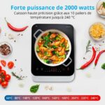Induction Hob - MEDION MD18490 - 1 Burner - 2000W - 60/240°C - 8 Programs - L 29 x D 36 x H 6 cm - White/Black - Image 4