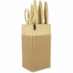 6-piece knife block - MENASTYL - 5041064 - Ceramic blade - Polypropylene - Hazelnut