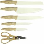 6-piece knife block - MENASTYL - 5041063 - Ceramic blade - Polypropylene - Cream