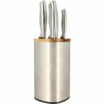 5-piece knife block - MENASTYL - 5041070 - Stainless steel - Wood