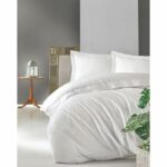 Bedding set - 1 duvet cover 220 x 240 cm + 2 pillowcases 60 x 60 cm - 100% cotton satin - White