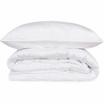 Bedding set - 1 duvet cover 220 x 240 cm + 2 pillowcases 60 x 60 cm - 100% cotton satin - White - Image 3