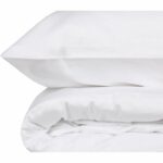Bedding set - 1 duvet cover 220 x 240 cm + 2 pillowcases 60 x 60 cm - 100% cotton satin - White - Image 4