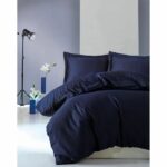 Bedding set - 1 duvet cover 220 x 240 cm + 2 pillowcases 60 x 60 cm - 100% cotton satin - Blue