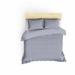 Bedding set - 1 duvet cover 220 x 240 cm + 2 pillowcases 60 x 60 cm - 100% cotton satin - Grey - Image 2