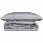 Bedding set - 1 duvet cover 220 x 240 cm + 2 pillowcases 60 x 60 cm - 100% cotton satin - Grey - Image 3