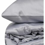 Bedding set - 1 duvet cover 220 x 240 cm + 2 pillowcases 60 x 60 cm - 100% cotton satin - Grey - Image 4