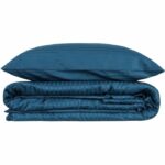 Bedding set - 1 duvet cover 220 x 240 cm + 2 pillowcases 60 x 60 cm - 100% cotton satin - Blue - Image 3