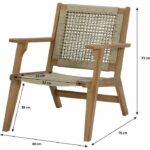 FSC acacia wooden garden armchair and braided resin - Merida model - olive green – Bild 5