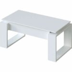 Liftable coffee table - White melamine - L 105 x D 55 x H 45 cm NOVA - Image 3