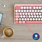 Wireless keyboard + mouse combo - MOBILITY LAB - Pure Color - Pink - Ergonomic design - Discreet typing - Image 2