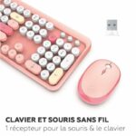 Wireless keyboard + mouse combo - MOBILITY LAB - Pure Color - Pink - Ergonomic design - Discreet typing - Image 3