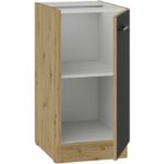 Low cabinet - MODENA - 40 cm - 1 hinged door - Artisan oak and matt black - CUISINIER - Image 2