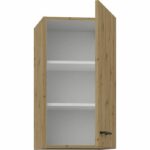 High cabinet - MODENA - 40 cm - Artisan oak and matt black - CUISINIER