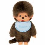 Monkey Plush – BANDAI – Monchhichi Bib Sky Blue – 20 cm