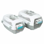 MPETS Transport Cage - For Dogs - M - Gray and White - Image 2